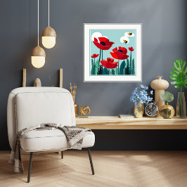 Bienen und Pflaumen drucken Poster