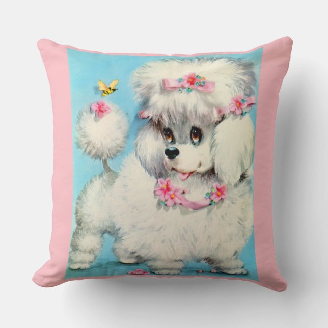 Bienen- und Poodle-Welpendruck Kissen (Vorderseite)