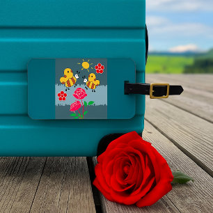 Bienen und Rose Blumengarten Gepäckanhänger