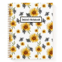 Bienen- und Sonnenblumen-Notebook