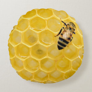Bienen und Waben Rundes Kissen