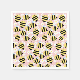 Bienen und weiße Blume Serviette