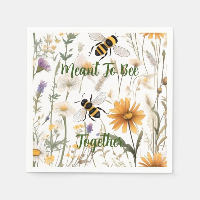 Bienen und Wildblumen sollen zusammenkommen, Serviette (Vorderseite)