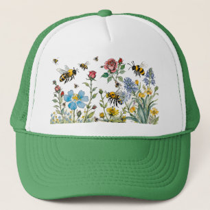 Bienen und Wildblumen Truckerkappe