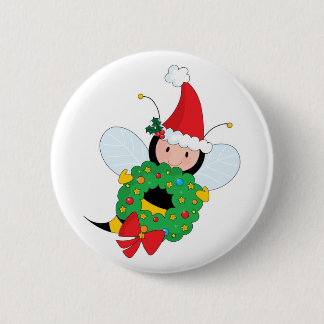 Bienen-Weihnachten Button