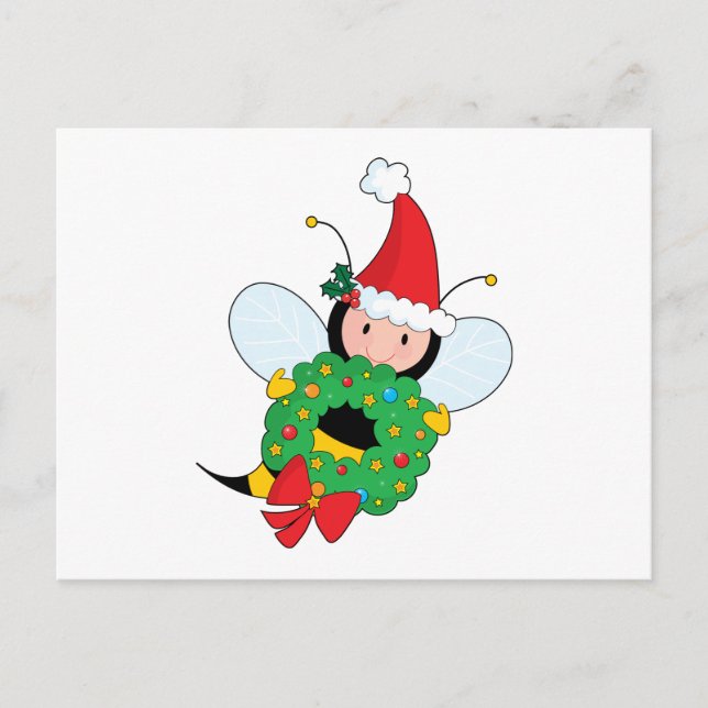 Bienen-Weihnachten Feiertagspostkarte (Vorderseite)