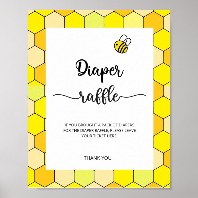 Bienen-Windel-Raffle-Poster Poster (Vorne)