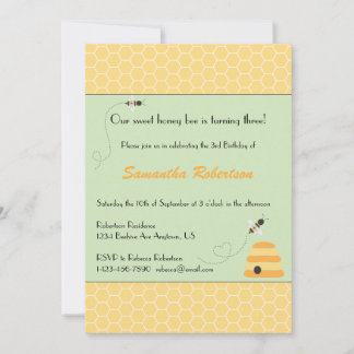 Bienen zum Geburtstag einladen Einladung