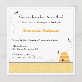 Bienen zum Geburtstag einladen Einladung