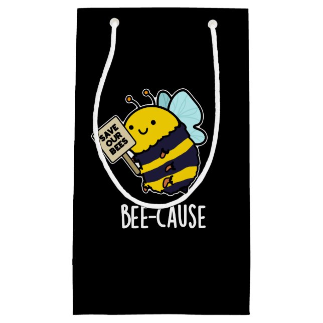 Bienenanfall Funny Insect Bee Pun Dark BG Kleine Geschenktüte (Vorderseite)