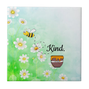 Bienenart-Honig Blumeninsekt-Cartoon Fliese