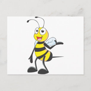 Bienenaufkleber: Biene mit Hand-Up Postkarte