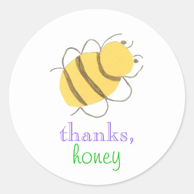 Bienenaufkleber "Danke, Honig" Runder Aufkleber (Vorderseite)