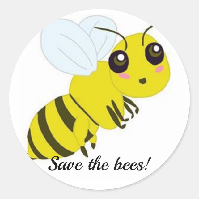 Bienenaufkleber gerettet runder aufkleber (Vorderseite)