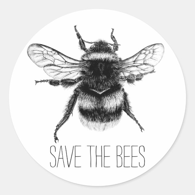 Bienenaufkleber gerettet runder aufkleber (Vorderseite)
