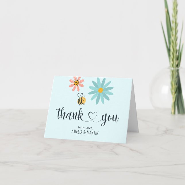 BienenBaby-Dusche geklappt Danke Karten (Vorderseite)