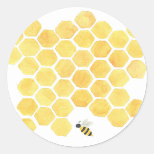 Bienenbienenwaben-Gelbaufkleber Runder Aufkleber