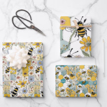 Bienenblätterpapier mit flachem Set von 3
