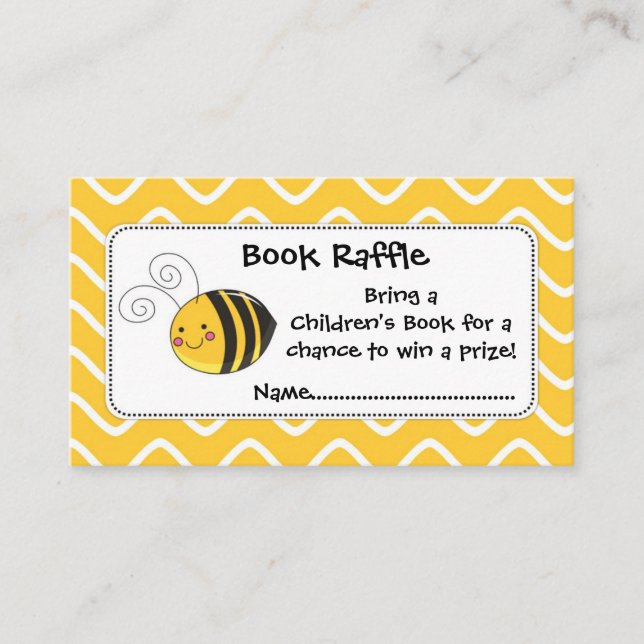 Bienenbuch-Raffle-Tickets, Baby Shower Game Begleitkarte (Vorderseite)
