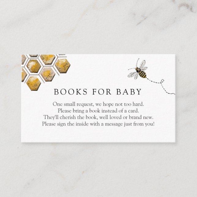 Bienenbücher für Babyverpackungskarte Begleitkarte (Vorderseite)