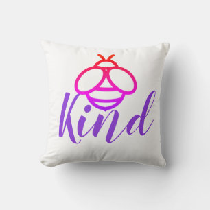 Bienendesign lila Hummel in orangefarbenem Rosa Kissen