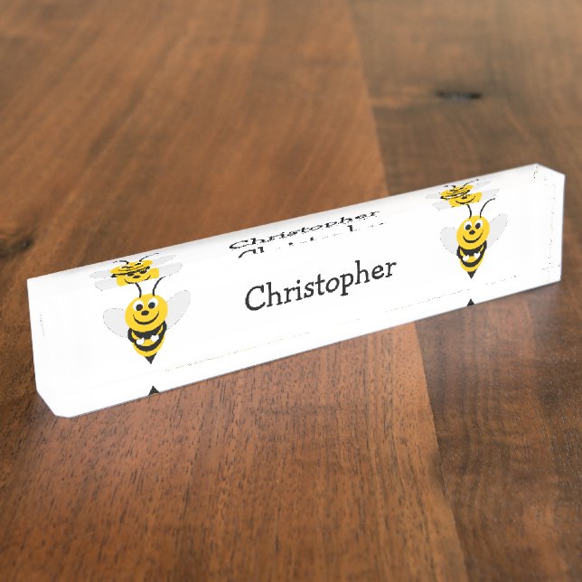 Bienendesign Namensplakette (Seite)