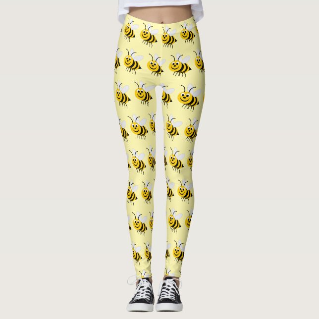 Bienendesign Sie wählen Hintergrundfarbe Leggings (Vorderseite)