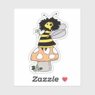 Bienenfee und Pilz Sticker