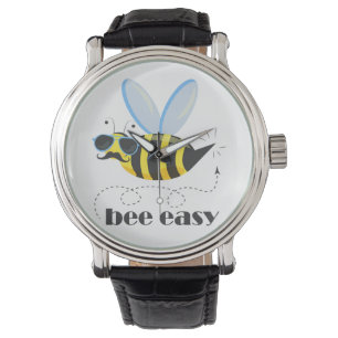 Bienenfigur mit Schnurrbart-Sonnenbrille Bee Easy Armbanduhr