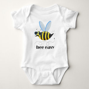 Bienenfigur mit Schnurrbart-Sonnenbrille Bee Easy Baby Strampler