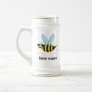 Bienenfigur mit Schnurrbart-Sonnenbrille Bee Easy Bierglas