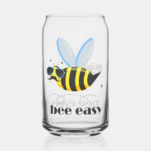 Bienenfigur mit Schnurrbart-Sonnenbrille Bee Easy Dosenglas