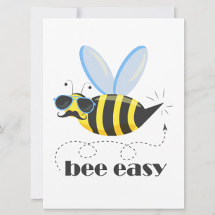 Bienenfigur mit Schnurrbart-Sonnenbrille Bee Easy Einladung