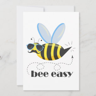 Bienenfigur mit Schnurrbart-Sonnenbrille Bee Easy Feiertagskarte