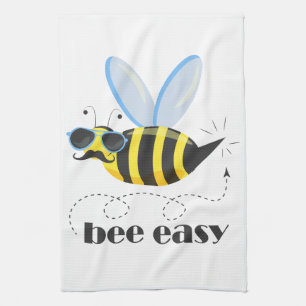 Bienenfigur mit Schnurrbart-Sonnenbrille Bee Easy Geschirrtuch