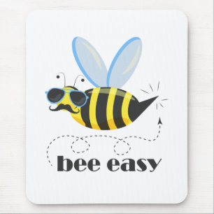 Bienenfigur mit Schnurrbart-Sonnenbrille Bee Easy Mousepad