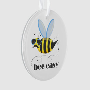 Bienenfigur mit Schnurrbart-Sonnenbrille Bee Easy Ornament
