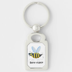 Bienenfigur mit Schnurrbart-Sonnenbrille Bee Easy Schlüsselanhänger