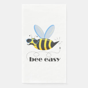 Bienenfigur mit Schnurrbart-Sonnenbrille Bee Easy Serviette