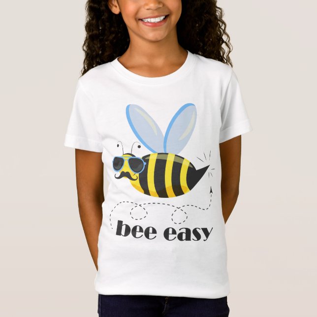 Bienenfigur mit Schnurrbart-Sonnenbrille Bee Easy T-Shirt (Vorderseite)