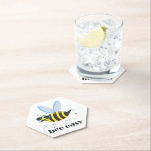 Bienenfigur mit Schnurrbart-Sonnenbrille Bee Easy Untersetzer