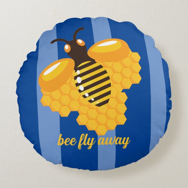 Bienenflug Rundes Kissen (Vorderseite)