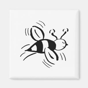 Bienenfrei - Schwarz und Weiß durch Cussdum Design Magnet