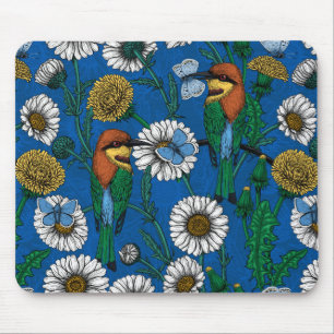 Bienenfresser auf blau mousepad