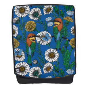 Bienenfresser auf blau rucksack
