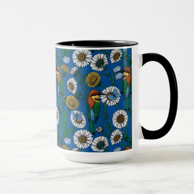 Bienenfresser auf blau tasse (Rechts)