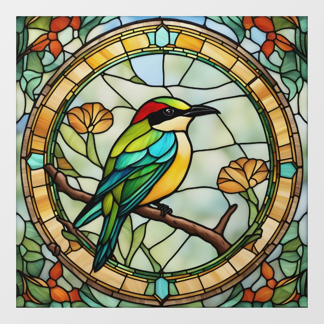 Bienenfresser Bird-Imitate aus festgeklemmtem Glas Fensteraufkleber (Blatt)