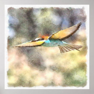 Bienenfresser im Flug Poster