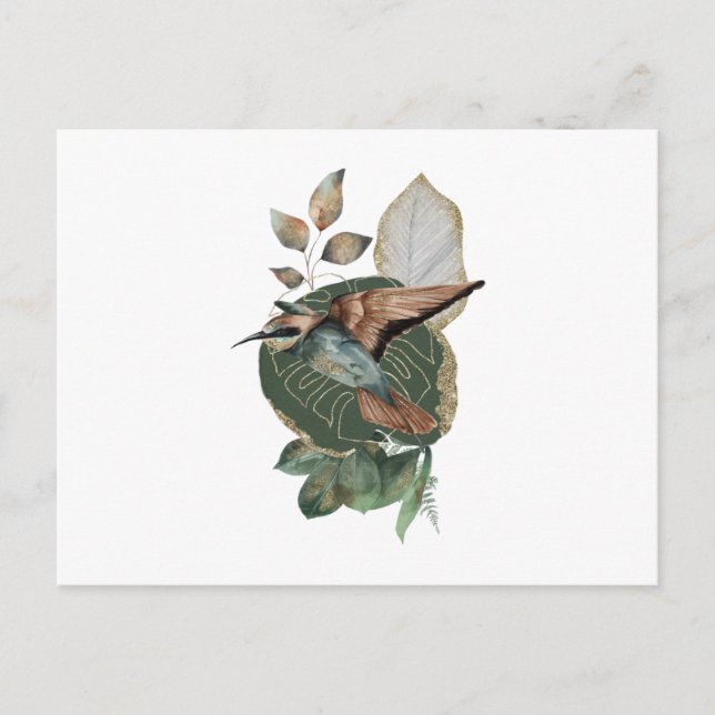 Bienenfresser Tropische Tierfarbe Postkarte (Vorderseite)