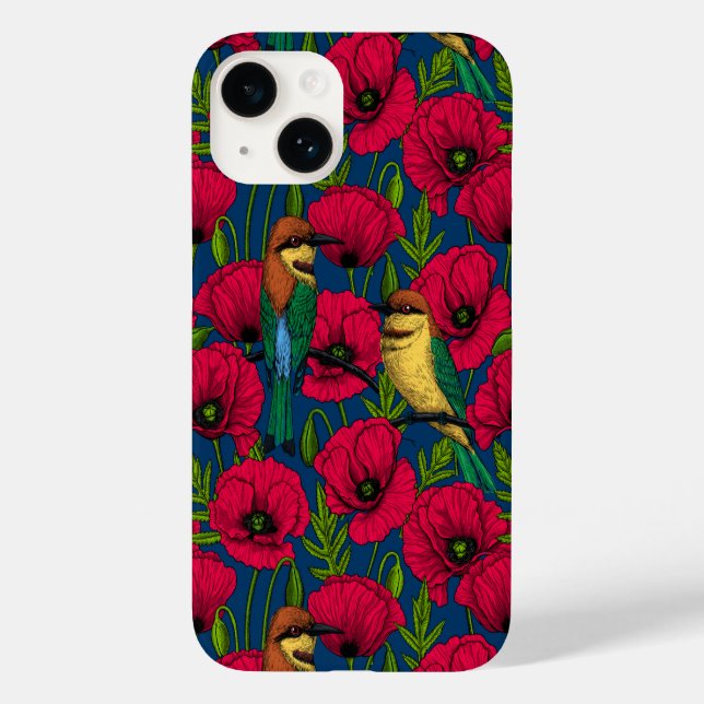 Bienenfresser und -mohn Case-Mate iPhone 14 hülle (Rückseite)